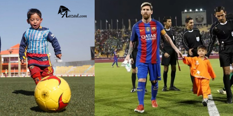 Afghan Kid Meets Football star Messi