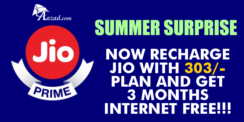 Jio Free Till June 30 For Prime Members With 303 Recharge