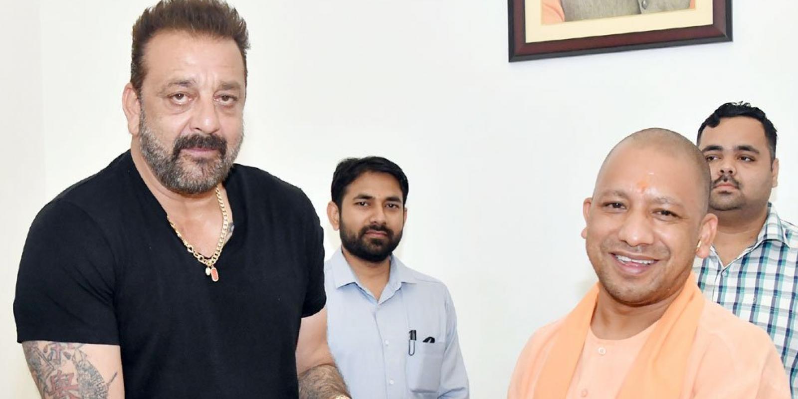 Yogi Aditynath and Sanjay Dutt