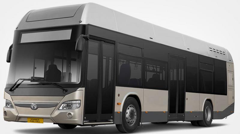 Hydrogen Fuel Cell Bus Made By Tata in partnership with ISRO